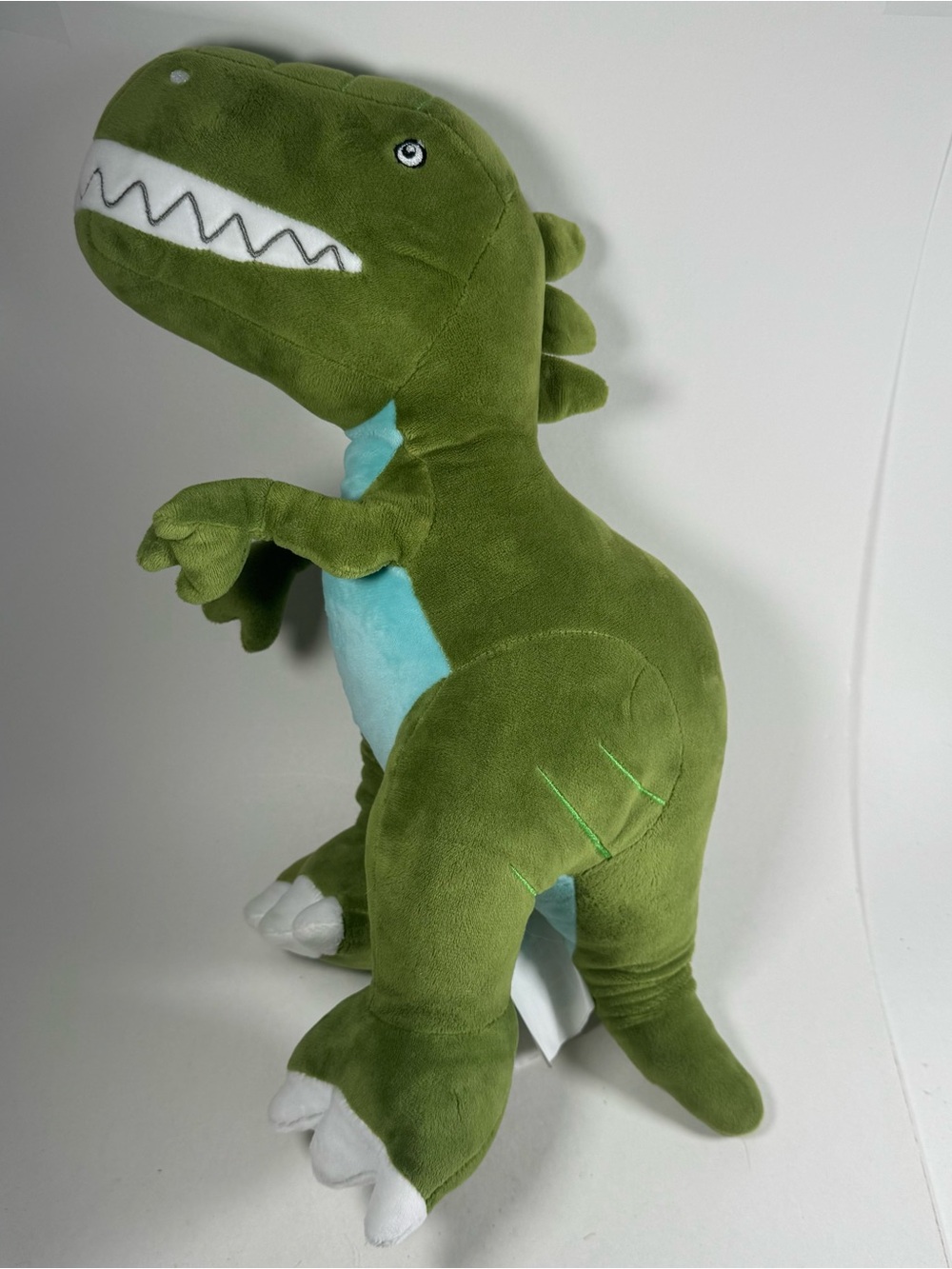 Walmart Your Zone Plush Dino T Rex Green Blue White 2022 17" Dinosaur Stuffed